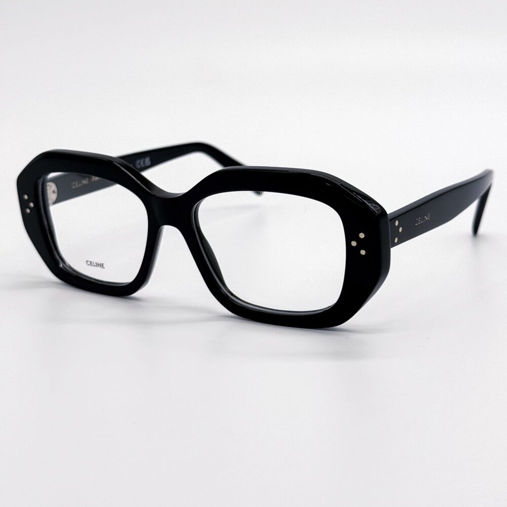 NEW CL50156I 001, BLACK GEOMETRIC EYEGLASSES CELINE - Picture 2 of 9